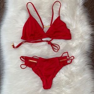 Beach Bunny ‘Material Girl’ bikini, Lg top M btm